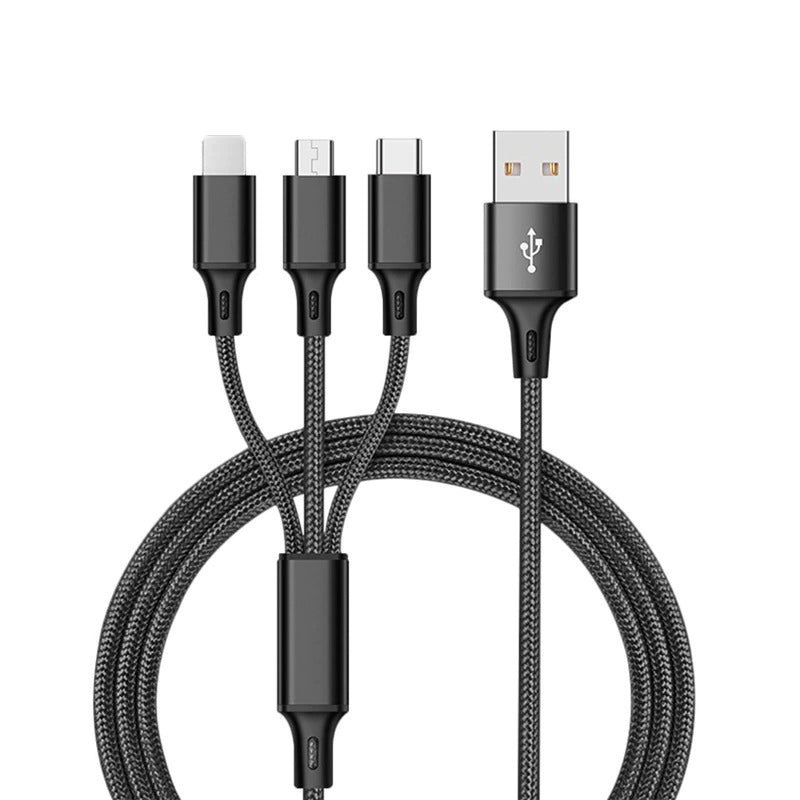 3 In 1 USB Cable For 'IPhone XS Max XR X 8 7 Charging Charger Micro USB Cable For Android USB TypeC Mobile Phone Cables - SMARTTECH