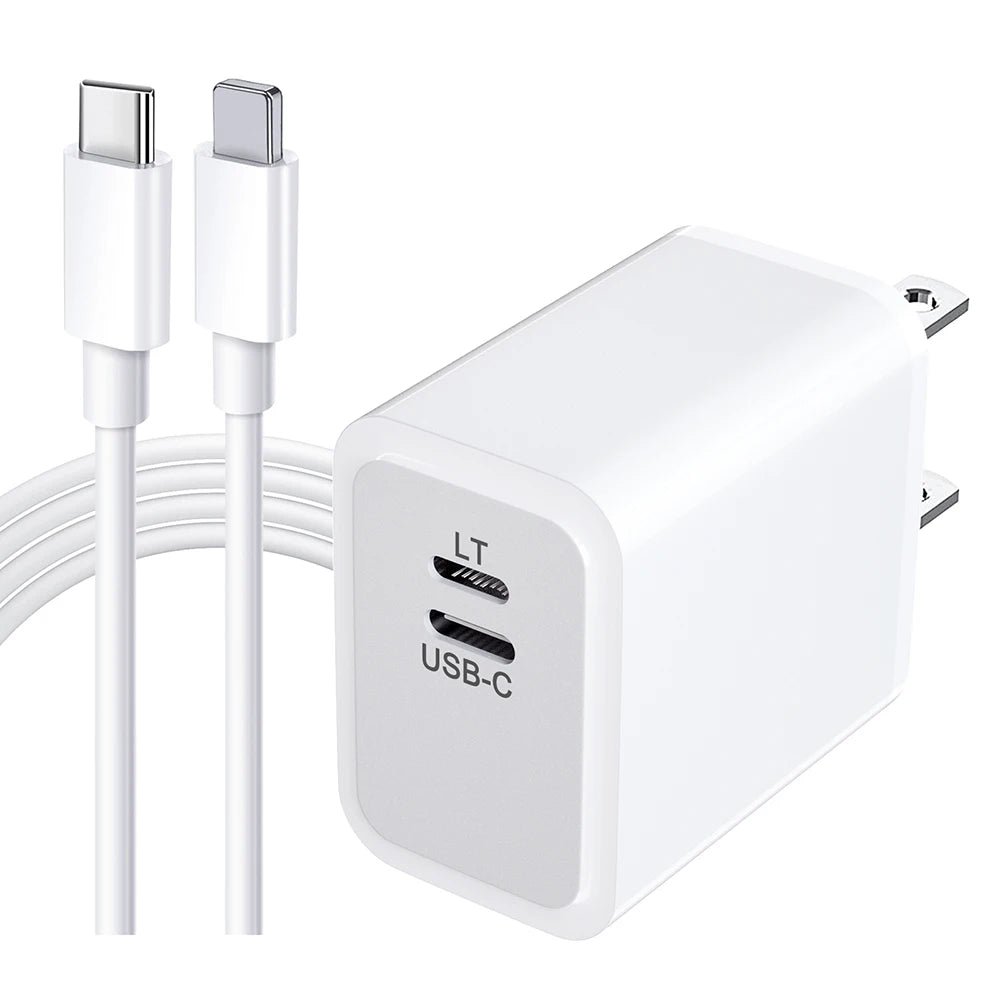 For iPhone iPad Fast Power Wall Charger Adapter USB C PD Power Adapter PD Cable PD20W Fast Charger - SMARTTECH