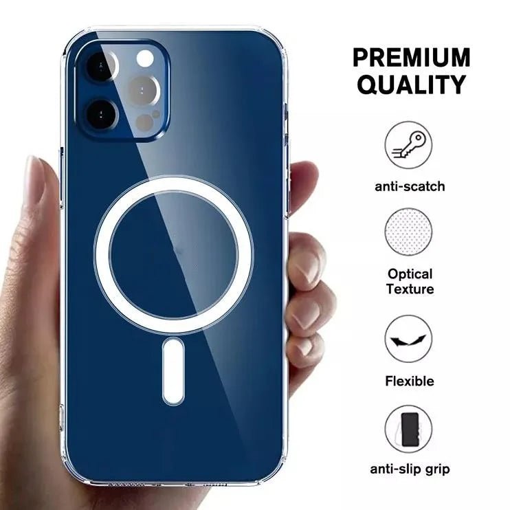 Original Magnetic Wireless Charging Para Fundas For iPhone 15 Pro Max 14 Plus 13 12 11 Transparent Clear Shockproof Phone Case - SMARTTECH