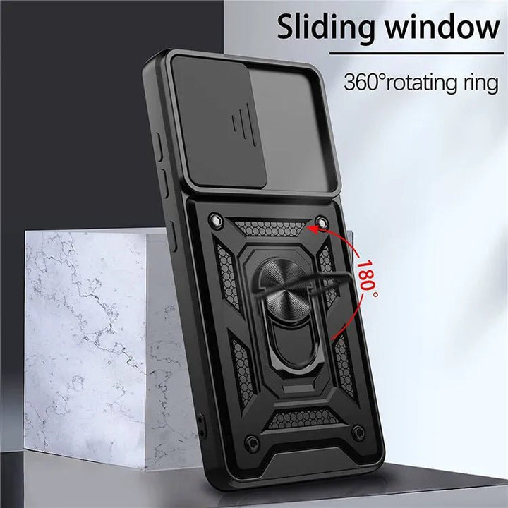 Slide Camera Lens Protective Phone Case For Samsung Galaxy S23 S22 S21 S20 Ultra Plus FE Magnetic Finger Ring Holder Cover Case - SMARTTECH